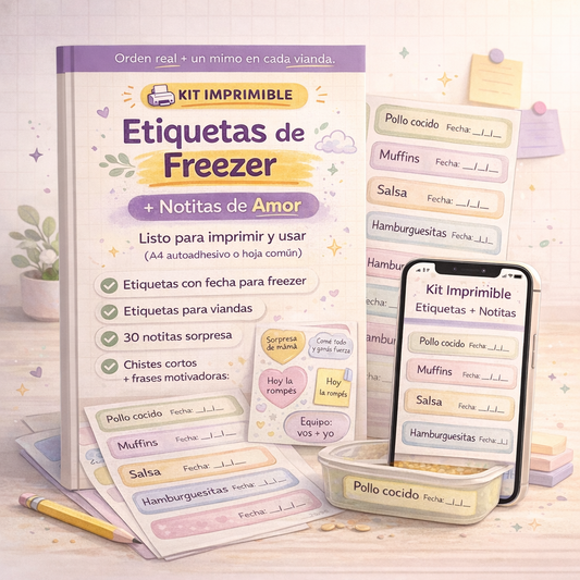 Kit Imprimible: Etiquetas de Congelador + Notitas de Amor